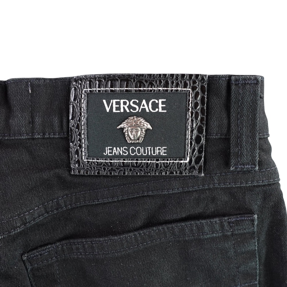 Versace Jeans Couture Women 26x34 Black Straight Leg Medusa Head Vintage Italy